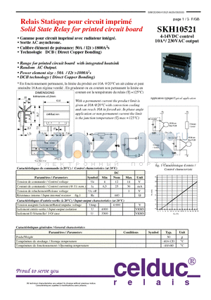 SKH10521 datasheet - Solid State Relay for printed circuit board