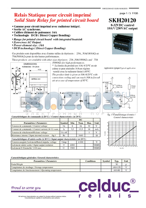 SKH20120 datasheet - Solid State Relay for printed circuit board