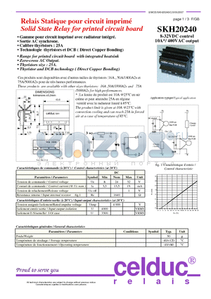 SKH20240 datasheet - Solid State Relay for printed circuit board