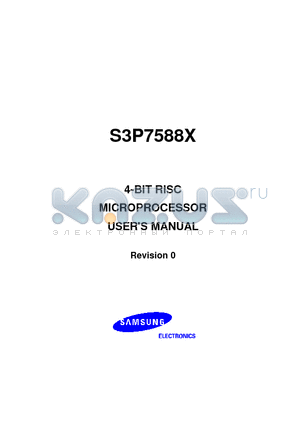 S3P7588X datasheet - 4-BIT RISC MICROPROCESSOR