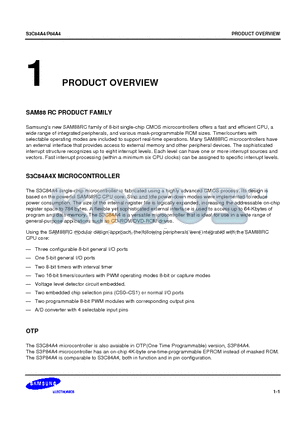 S3P84A4 datasheet - S3C84A4X MICROCONTROLLER