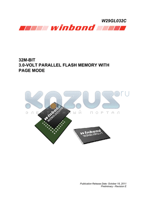 W29GL032CB7A datasheet - 32M-BIT 3.0-VOLT PARALLEL FLASH MEMORY WITH PAGE MODE