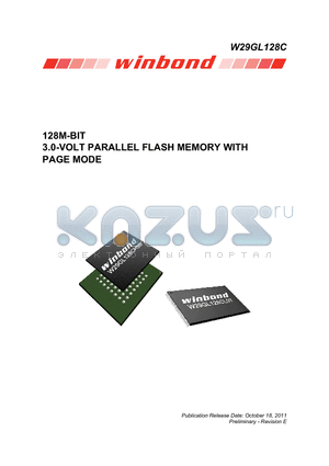 W29GL128C datasheet - 128M-BIT 3.0-VOLT PARALLEL FLASH MEMORY WITH PAGE MODE