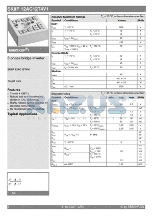 SKIIP12AC12T4V1 datasheet - 3-phase bridge inverter