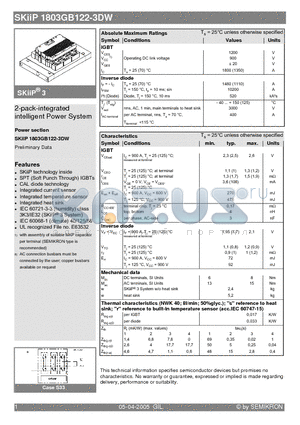 SKIIP1803GB122-3DW datasheet - 2-pack-integrated intelligent Power System