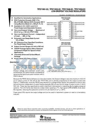 TPS71H33-Q1 datasheet - LOW-DROPOUT VOLTAGE REGULATORS