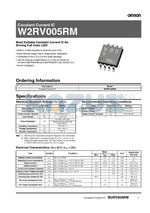 W2RV005RM datasheet - Most Suitable Constant Current IC for Driving Full Color LED