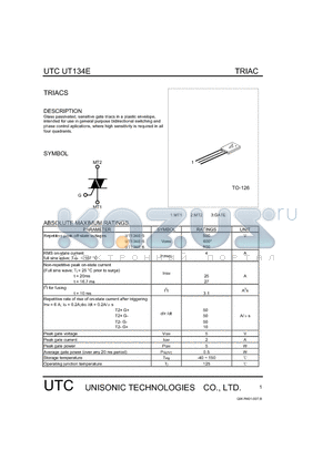 UT134E datasheet - TRIACS