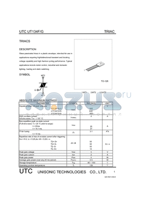 UT134F datasheet - TRIACS