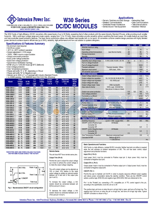 W30-12S12 datasheet - DC/DC MODULES