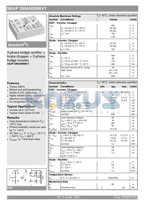 SKIIP26NAB066V1_06 datasheet - 3-phase bridge rectifier  brake chopper  3-phase bridge inverter