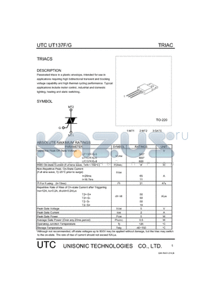 UT137G datasheet - TRIACS