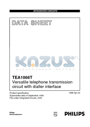 TEA1066T datasheet - Versatile telephone transmission circuit with dialler interface