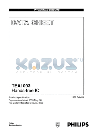 TEA1093 datasheet - Hands-free IC