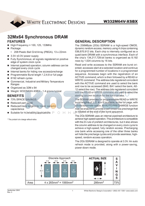 W332M64V-100SBM datasheet - 32Mx64 Synchronous DRAM