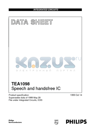 TEA1098 datasheet - Speech and handsfree IC