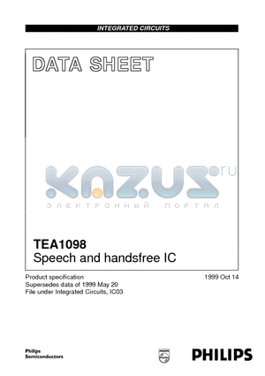 TEA1098UH datasheet - Speech and handsfree IC