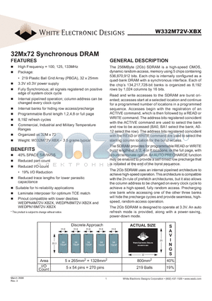 W332M72V-100BM datasheet - 32Mx72 Synchronous DRAM