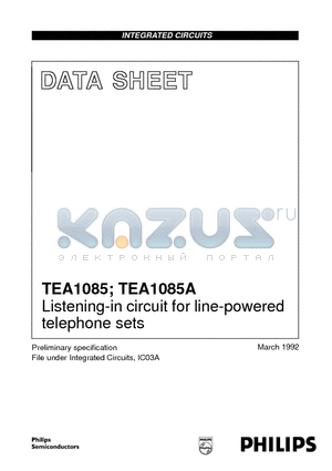 TEA1085 datasheet - Listening-in circuit for line-powered telephone sets