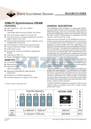 W332M72V-100SBC datasheet - 32Mx72 Synchronous DRAM