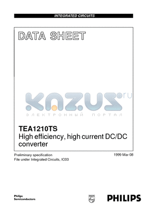 TEA1210 datasheet - High efficiency, high current DC/DC converter