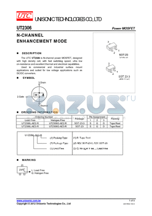 UT2306_12 datasheet - N-CHANNEL ENHANCEMENT MODE