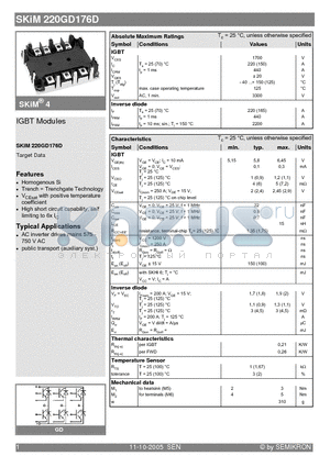 SKIM220GD176D datasheet - IGBT Modules