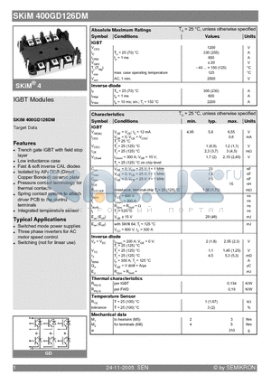 SKIM400GD126DM datasheet - IGBT Modules