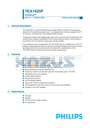 TEA1620P datasheet - STARplug