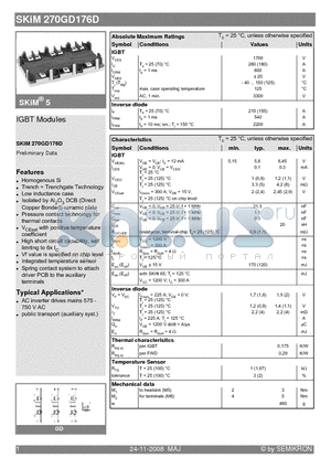 SKIM270GD176D datasheet - IGBT Modules