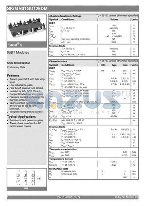 SKIM601GD126DM datasheet - IGBT Modules