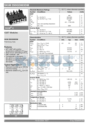 SKIM350GD063DM datasheet - IGBT Modules