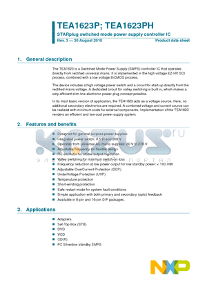 TEA1623PH datasheet - STARplug switched mode power supply controller IC