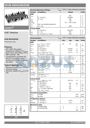 SKIM500GD063DM datasheet - IGBT Modules