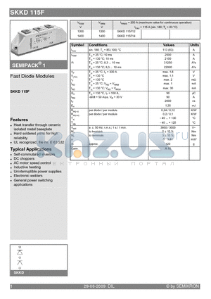 SKKD115F datasheet - Fast Diode Modules