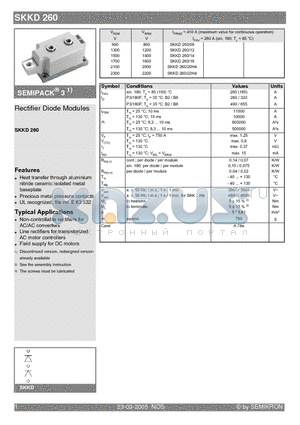 SKKD260/14 datasheet - Rectifier Diode Modules