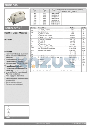 SKKD380/12 datasheet - Rectifier Diode Modules