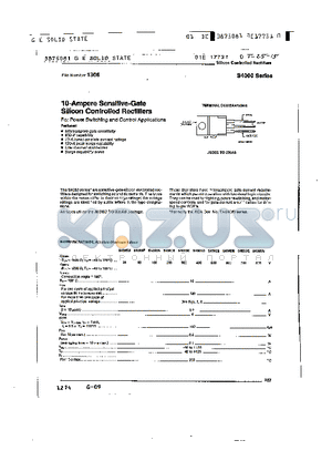 S4060 datasheet - 10 AMPERE SENSITIVE GATE SILICON CONTROLLED RECTIFIERS