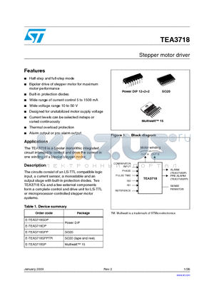 TEA3718DP datasheet - Stepper motor driver