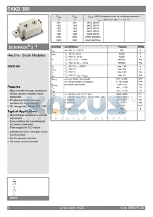 SKKD380/18 datasheet - Rectifier Diode Modules