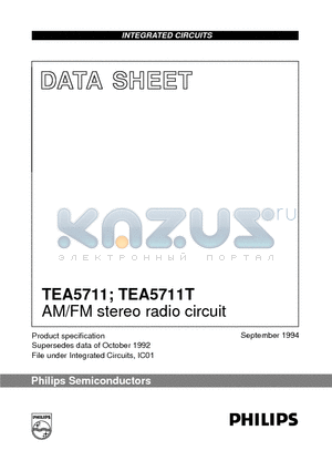 TEA5711 datasheet - AM/FM stereo radio circuit