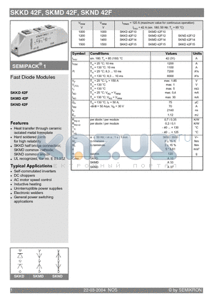 SKKD42F14 datasheet - Fast Diode Modules