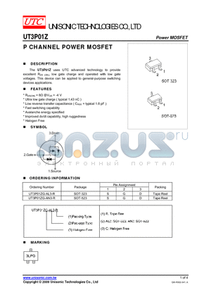 UT3P01Z datasheet - P CHANNEL POWER MOSFET