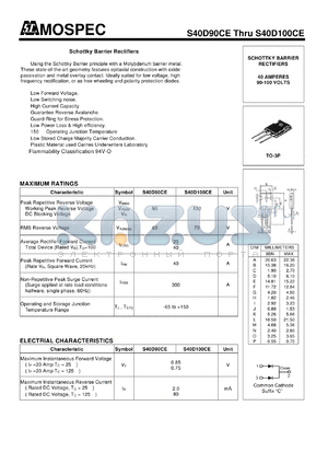 S40D100CE datasheet - Schottky Barrier Rectifiers