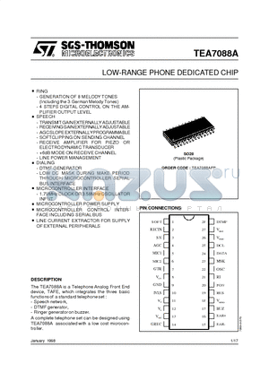 TEA7088AFP datasheet - LOW-RANGE PHONE DEDICATED CHIP