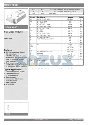 SKKE330F datasheet - Fast Diode Modules