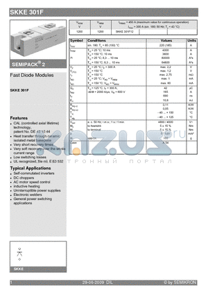 SKKE301F_09 datasheet - Fast Diode Modules