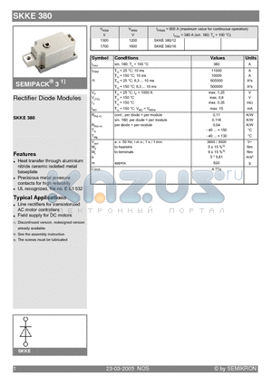 SKKE380 datasheet - Rectifier Diode Modules