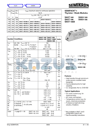 SKKH106 datasheet - Thyristor / Diode Modules