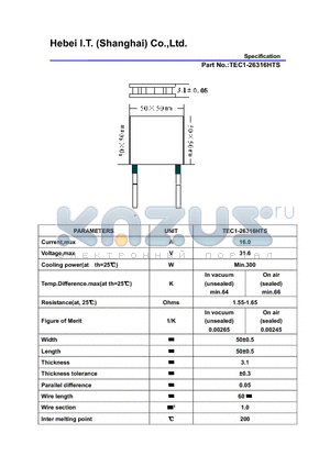 TEC1-26316HTS datasheet - Thermoelectric Cooler